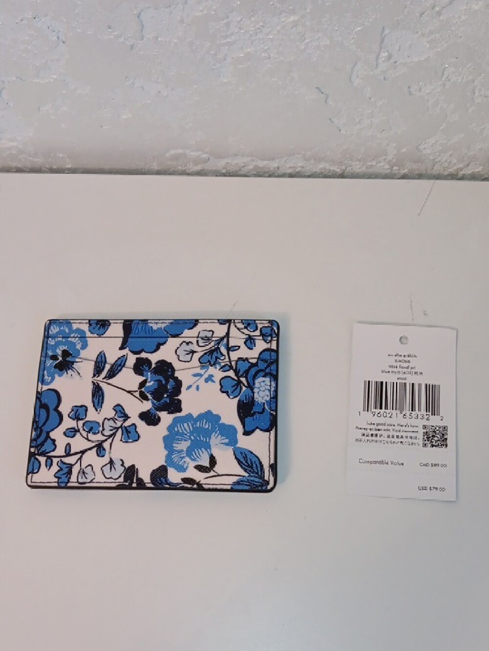 kate spade Blue and Black Floral Card Holder - Picture 2 of 3